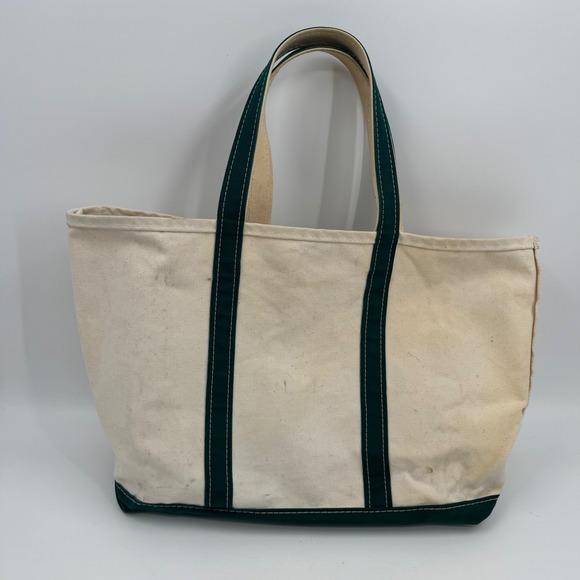 Vintage LL Bean Boat and Tote Bag Canvas Green Oregon OGA Graphic - Picture 3 of 13